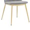 Armen Living Messina Modern Gray Velvet and Gold Metal Leg Dining Room Chairs, PK2 LCMSSIGLGRY - alternate 3